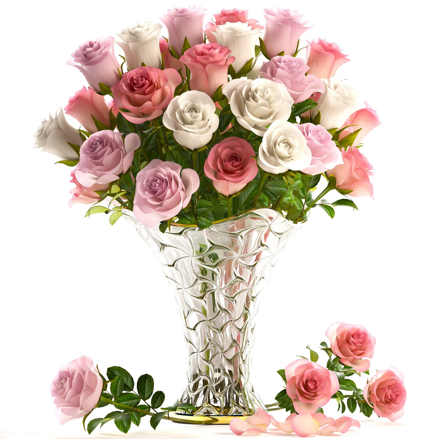 bouquet of roses 3D Model .c4d .max .obj .3ds .fbx .stl .blend