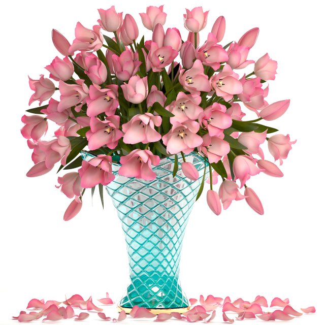 bouquet of tulips Model 3D .c4d .max .obj .3ds .fbx .stl .blend