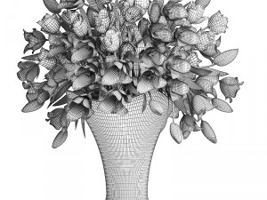 bouquet of tulips Model 3D