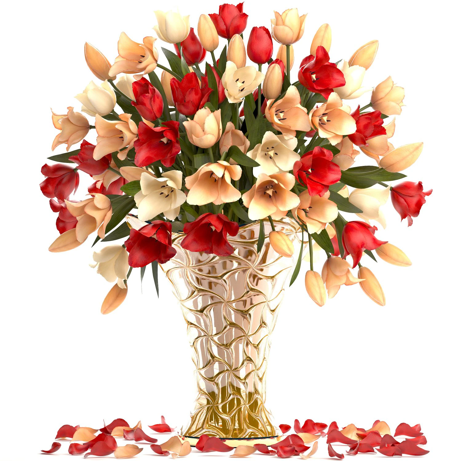 bouquet of tulips 3D Model .c4d .max .obj .3ds .fbx .stl .blend 