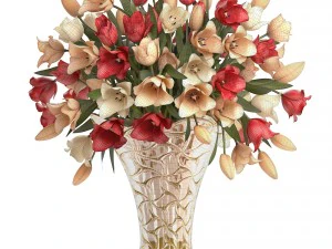bouquet of tulips 3D Model