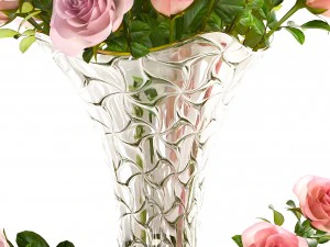 collection of roses in a vase 3D Model
