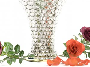 collection of roses in a vase 3D Model