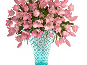 collection of bouquets of tulips 3D Model