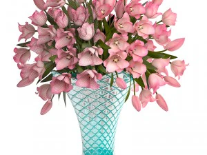 collection of bouquets of tulips 3D Model