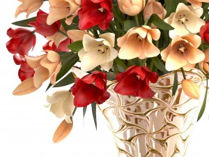 collection of bouquets of tulips 3D Model
