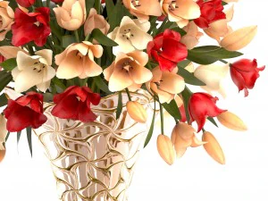 collection of bouquets of tulips 3D Model