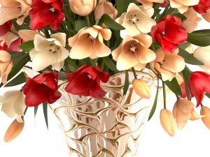 collection of bouquets of tulips 3D Model