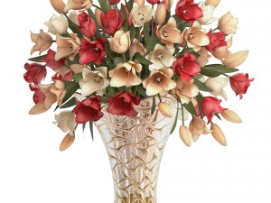 collection of bouquets of tulips 3D 모델