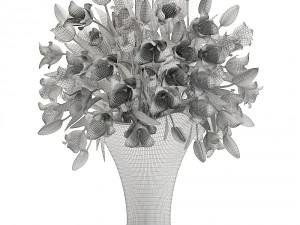 collection of bouquets of tulips 3D Model