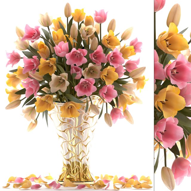 bouquet of tulips 3D 模型 .c4d .max .obj .3ds .fbx .stl .blend 