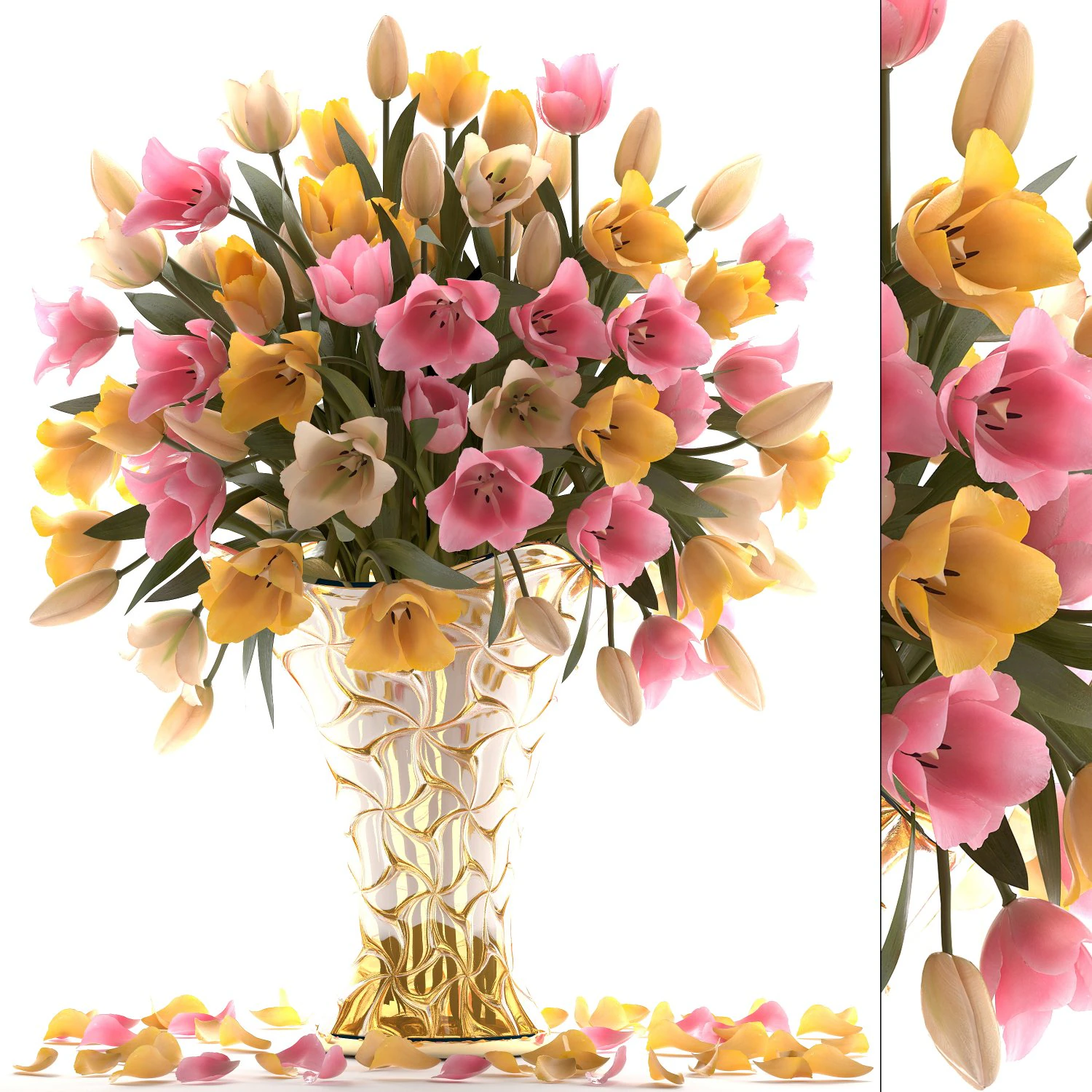 bouquet of tulips 3D Model .c4d .max .obj .3ds .fbx .stl .blend 