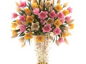 bouquet of tulips 3D 模型