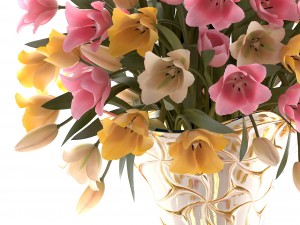 bouquet of tulips 3D 模型