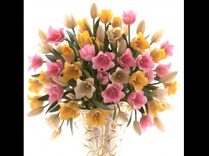 bouquet of tulips 3D 模型