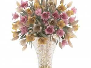 bouquet of tulips 3D 模型