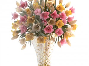 bouquet of tulips 3D 模型