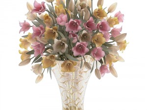 bouquet of tulips 3D 模型