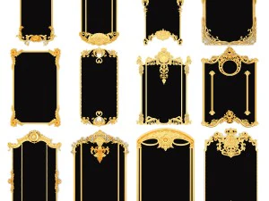 kolekcja sztukateryjnych ramek Model 3D