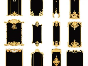 kolekcja sztukateryjnych ramek Model 3D