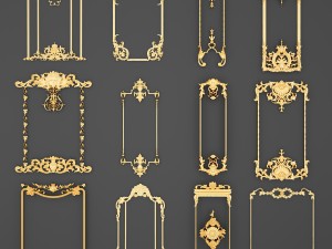collection stucco molding frame 3D Model