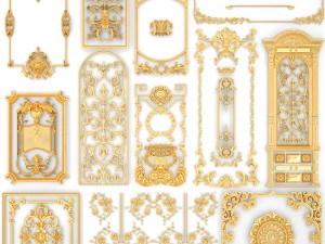 collection stucco molding frame 3D-Modell