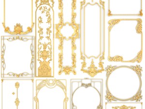 collection stucco molding frame 3D मॉडल