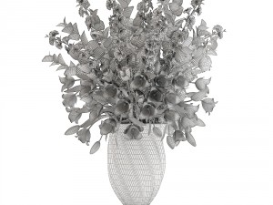 bouquet of flowers tulips and sakura 3D Model