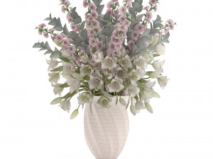 bouquet of flowers tulips and sakura 3D Model