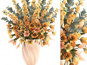 bouquet of spring flowers tulips 3D Models