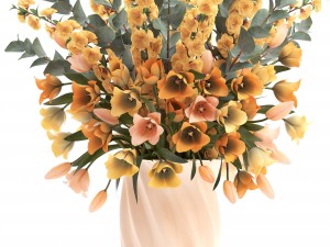 bouquet of spring flowers tulips 3D 모델