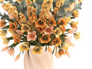bouquet of spring flowers tulips 3D 모델