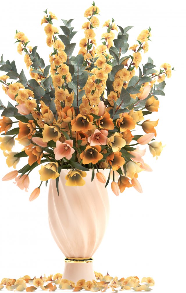 bouquet of spring flowers tulips 3D-Modell .c4d .max .obj .3ds .fbx .stl .blend 