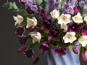 bouquet of spring flowers tulips 3D Model