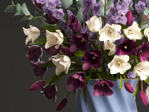 bouquet of spring flowers tulips 3D Model