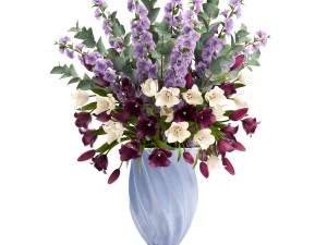 bouquet of spring flowers tulips 3D Model