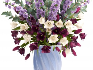 bouquet of spring flowers tulips 3D Model