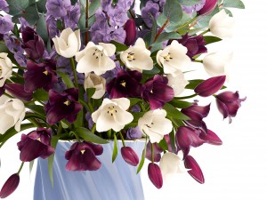 bouquet of spring flowers tulips 3D Model