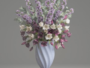 bouquet of spring flowers tulips 3D Model