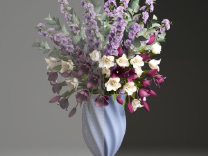bouquet of spring flowers tulips 3D Model