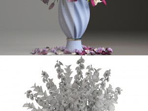 bouquet of spring flowers tulips 3D Model