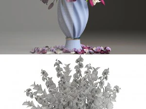 bouquet of spring flowers tulips 3D Model