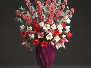 bouquet of spring flowers tulips 3D-Modell