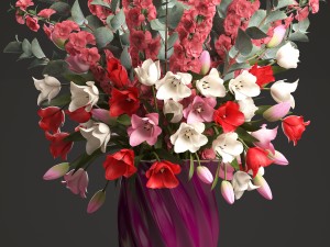 bouquet of spring flowers tulips 3D-Modell