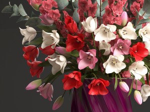 bouquet of spring flowers tulips 3D-Modell