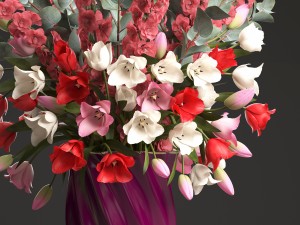 bouquet of spring flowers tulips 3D-Modell