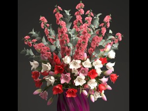 bouquet of spring flowers tulips 3D-Modell