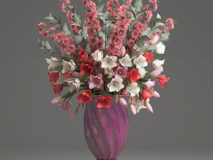 bouquet of spring flowers tulips 3D-Modell
