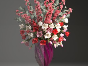 bouquet of spring flowers tulips 3D-Modell