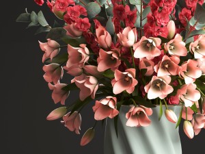 bouquet of spring flowers tulips 3Dモデル